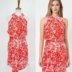 St. John,Silk Poppy,Pocketed,Side-Drawstring Dress,Yacht Wear,Luxury,EUC, Size 8